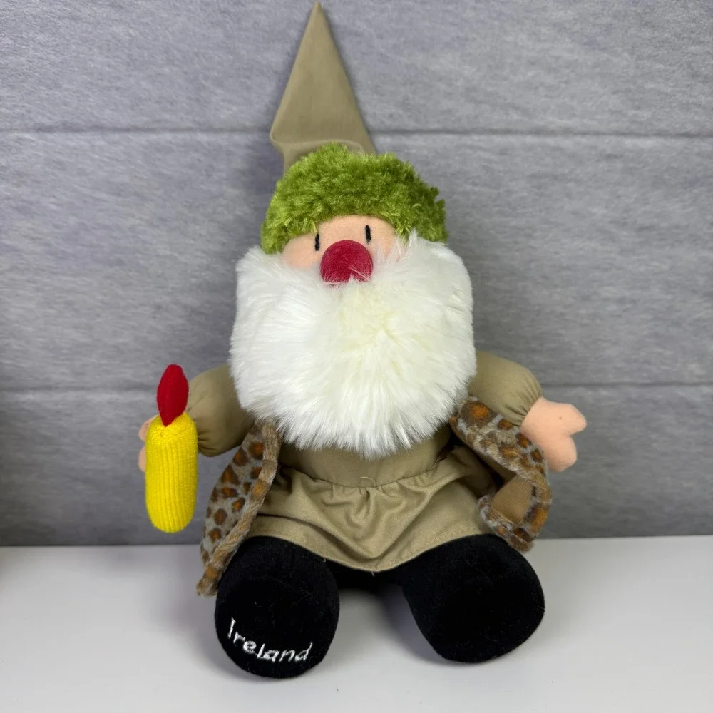 Set of 2 Christmas Gnomes Santa Ireland Germany Plush Stuffed Toys Festive Decor